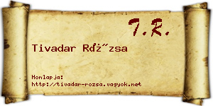 Tivadar Rózsa névjegykártya