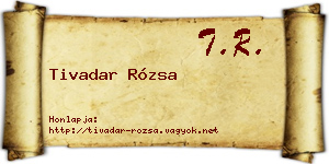 Tivadar Rózsa névjegykártya